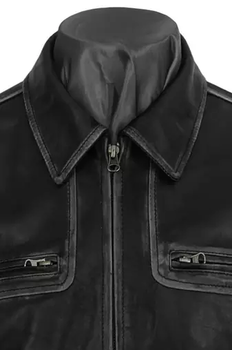men's black lambskin leather biker jacket vintage inspired look elegant