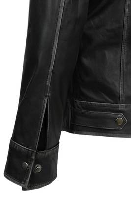 men's black lambskin leather biker jacket vintage inspired look elegant 3