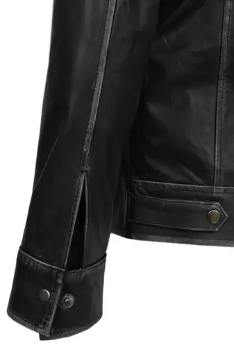 men's black lambskin leather biker jacket vintage inspired look elegant