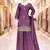 Purple chinon silk full stitched free size palazzo suits upto 42