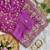 Magenta Color embroidery sequence border work Chiffon Saree
