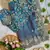 Turqoise Color embroidery sequence border work Chiffon Saree