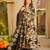 Black maslin cotton party wear digital print suit set