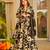 Black maslin cotton party wear digital print suit set