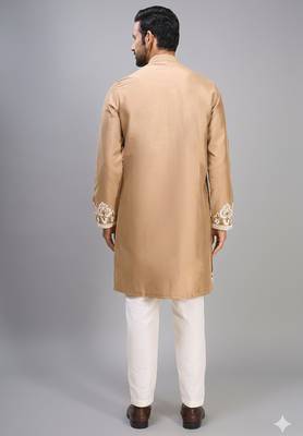 chiku embroidered silk men’s kurta pant set 3