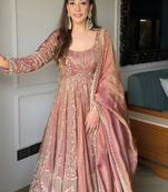 PINK SIMMIR SILK PARTY WEAR EMBROIDERY CROP TOP  WITH BLOUSE LEHENGA CHOLI