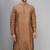 coffee silk kurta pant set with embroidered design