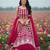 rani pink net lehenga choli with thread work design
