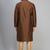 coffee silk mens kurta pant set with embroidered work