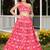 pink silk girls lehenga choli with floral printed work