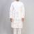 off white silk kurta pant set with embroidered work