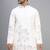off white silk kurta pant set with embroidered work