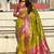 Mehendi woven self design pure silk banarasi saree with blouse