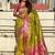 Mehendi woven self design pure silk banarasi saree with blouse
