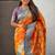 Orange woven self design pure silk banarasi saree with blouse