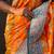 Orange woven self design pure silk banarasi saree with blouse