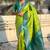 Parrot green woven self design pure silk banarasi saree with blouse