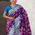 Purple woven self design pure silk banarasi saree with blouse