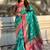 Teal green woven self design pure silk banarasi saree with blouse