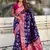 Violet woven self design pure silk banarasi saree with blouse