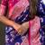 Violet woven self design pure silk banarasi saree with blouse