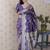 Lavender woven self design pure silk banarasi saree with blouse