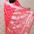 Pink woven self design pure silk banarasi saree with blouse