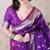 Purple woven self design pure silk banarasi saree with blouse