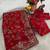 Red Color Beads With Copper Sequins Work Satin Silk Saree