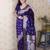 Violet woven self design pure silk banarasi saree with blouse