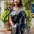 Black woven self design pure silk banarasi saree with blouse
