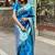 Blue woven self design pure silk banarasi saree with blouse