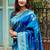 Blue woven self design pure silk banarasi saree with blouse