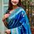 Blue woven self design pure silk banarasi saree with blouse