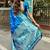 Blue woven self design pure silk banarasi saree with blouse