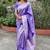 Lavender woven self design pure silk banarasi saree with blouse