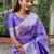 Lavender woven self design pure silk banarasi saree with blouse