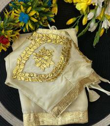 white gota design with gota patta touch up work satin saree