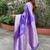 Lavender woven self design pure silk banarasi saree with blouse