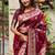 Maroon woven self design pure silk banarasi saree with blouse