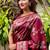 Maroon woven self design pure silk banarasi saree with blouse
