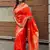 Orange woven self design pure silk banarasi saree with blouse