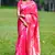 Pink woven self design pure silk banarasi saree with blouse