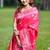 Pink woven self design pure silk banarasi saree with blouse