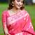 Pink woven self design pure silk banarasi saree with blouse