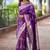 Purple woven self design pure silk banarasi saree with blouse