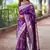 Purple woven self design pure silk banarasi saree with blouse