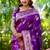 Purple woven self design pure silk banarasi saree with blouse