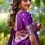 Purple woven self design pure silk banarasi saree with blouse