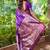 Purple woven self design pure silk banarasi saree with blouse